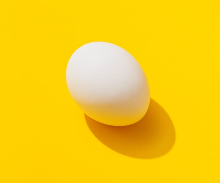 image of an egg on a yellow background